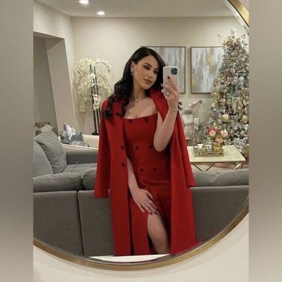 NWT Zara ZW Collection Strapless Dress With Pockets Bright Red S 8659/707 New - Picture 7 of 11